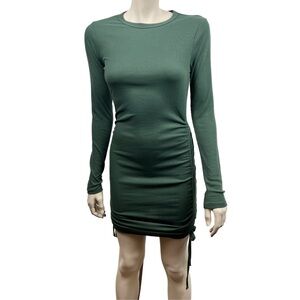 Live to Be Spoiled Ruched Sides Ribbed Bodycon Dress